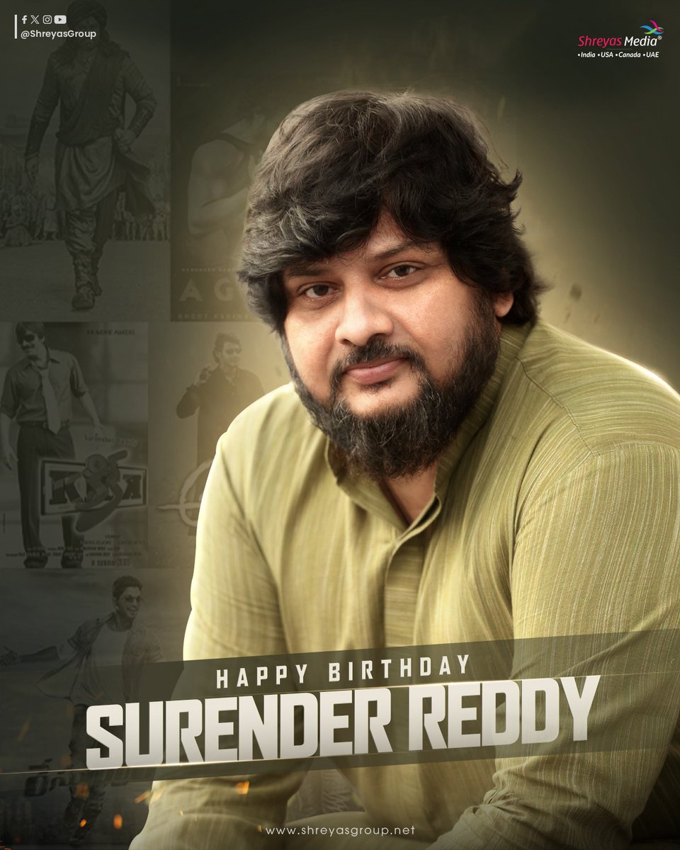 shreyasgroup's tweet image. Wishing the master of cinematic brilliance, Director #SurenderReddy, a very Happy Birthday! 🥳✨

Here’s to more blockbuster journeys and iconic storytelling ahead! 💥

#HappyBirthdaySurenderReddy #HBDSurenderReddy @shreyasgroup #ShreyasMedia #ShreyasGroup