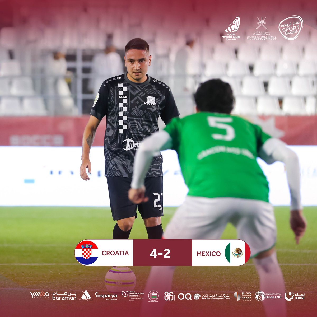 SportMakers_om's tweet photo. نتائج مباريات دور الـ ٨ 🏟️
#كأس_العالم_سوكا #صناع_الرياضة
The round of 8 matches scores ⚽️
#SoccaWorldCup #SportMakers https://t.co/6QLuk80HEq