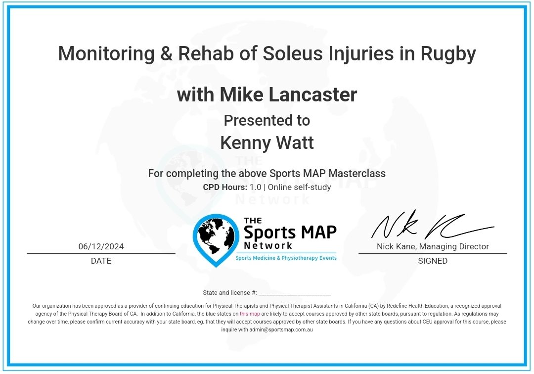 A really insightful look at the Soleus in Rugby from Mike Lancaster and <a href="/sportsmapnet/">SportsMAP</a> 

Great to see the Bill Knowles leaning tower exercises get a mention. Something that shows up in various guises here at <a href="/ProjectPhysio/">project: physio</a> 

Access thanks to <a href="/physiosinsport/">ACPSEM</a>