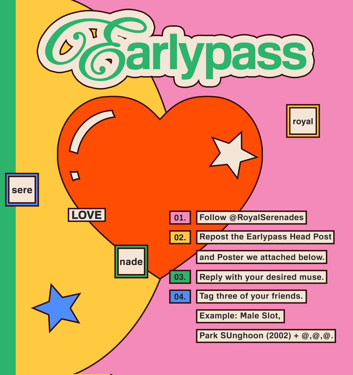 ⠀
⠀⠀⠀ 𝗕𝗲𝗵𝗼𝗹𝗱! To those who dream of stepping into the kingdom of love, we present four sacred keys, and bestowed by fate through a noble draw for anyone. Let the chosen ones rise as harbingers of harmony, joining us on this journey where love reigns supreme.
⠀