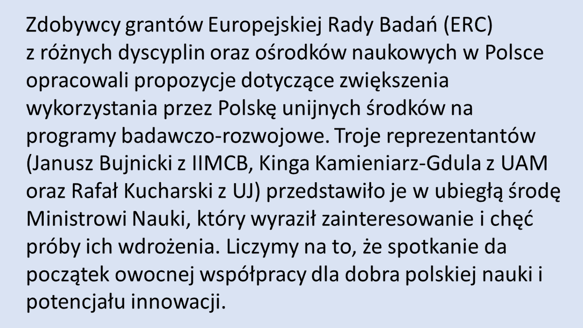 Kinga Kamieniarz-Gdula🇺🇦#SlavaUkraini #NCNtoTlen (@stoplabpi) on Twitter photo Wraz z Januszem Bujnickim @jmbujnicki z IIMCB, Rafałem Kucharskim <a href="/UrbMobRafal/">Rafal Kucharski</a> z UJ oraz innymi zdobywcami grantów <a href="/ERC_Research/">European Research Council (ERC)</a> dziękujemy Ministrowi <a href="/wieczorekdarek/">Dariusz Wieczorek</a> za zaproszenie na rozmowę o propozycjach zwiększenia wykorzystania przez PL unijnych środków na programy B+R 🇵🇱🇪🇺 Wraz z Januszem Bujnickim @jmbujnicki z IIMCB, Rafałem Kucharskim <a href="/UrbMobRafal/">Rafal Kucharski</a> z UJ oraz innymi zdobywcami grantów <a href="/ERC_Research/">European Research Council (ERC)</a> dziękujemy Ministrowi <a href="/wieczorekdarek/">Dariusz Wieczorek</a> za zaproszenie na rozmowę o propozycjach zwiększenia wykorzystania przez PL unijnych środków na programy B+R 🇵🇱🇪🇺