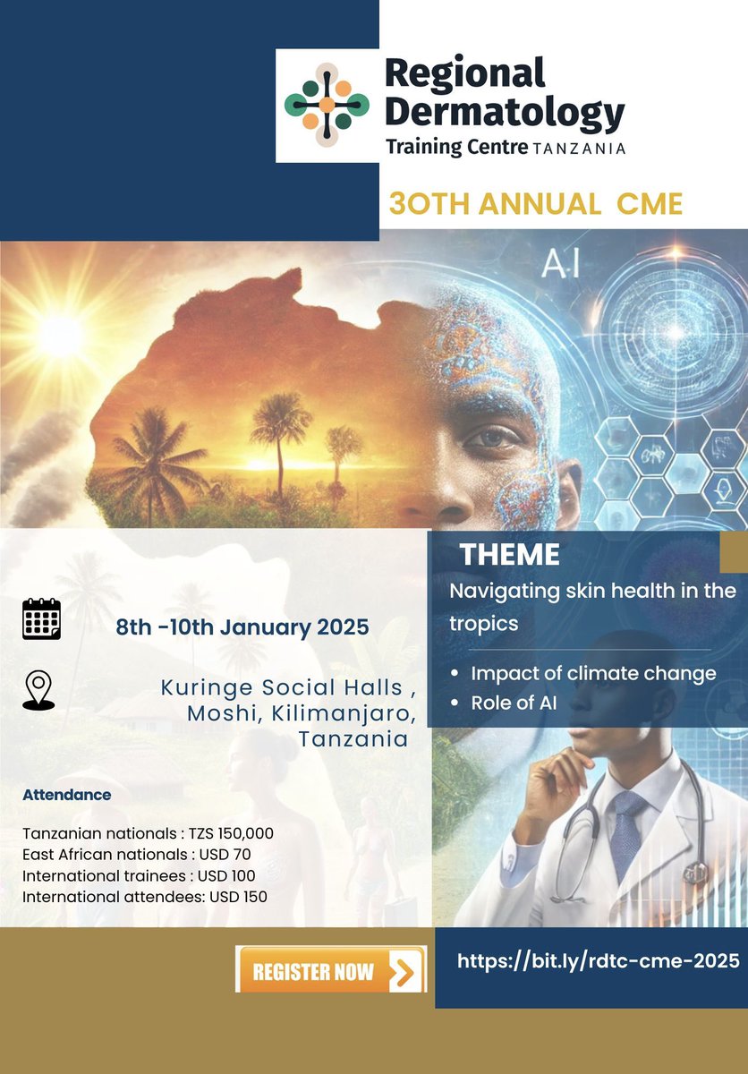 We are pleased to announce the forthcoming 30th Continuous Medical Education conference.
See details on the poster.
For further inquiry, inbox us in all our platforms.

Looking forward to seeing you in Moshi