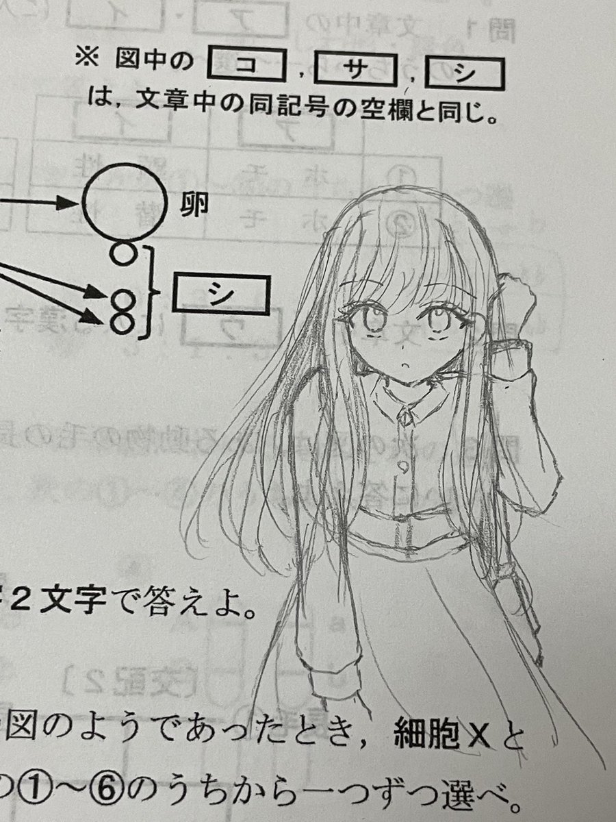 Lan_danron's tweet photo. テスト中に描いた落書き2
これも特に誰とかではない https://t.co/ASe62E9MQV