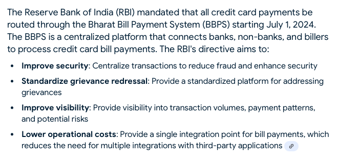 indianets's tweet photo. Hello @Bank_on_Fi,

I have asked on call and mail many times. Why are you still not providing a way to pay Fi CC bills through @BharatConnect_?

Your CCare asks to use 3rd-party non-BBPS shady solution as if you are promoting them.

1. Why not yet?
2. When will you?

Thanks https://t.co/XTA1xT8Y4K