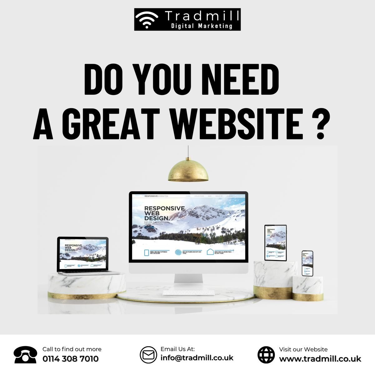 tradmilldigital's tweet photo. 🌟 Take Your Business to the Next Level with a New Website! 🌟

At Tradmill Digital Marketing, we specialise in creating websites that work as hard as you do. Whether it’s launching a new business or giving your online presence a much-needed upgrade.

#WebsiteDesign https://t.co/OgcOhNZ4LP