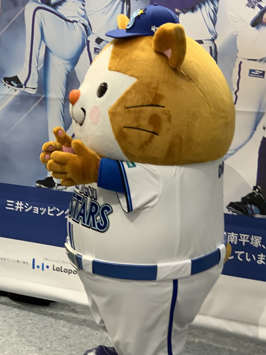 batashilog's tweet image. 謎の行動力で
ついに、わたしの目の前にもスターマンさんが！！
（※野球観戦した事がない人）