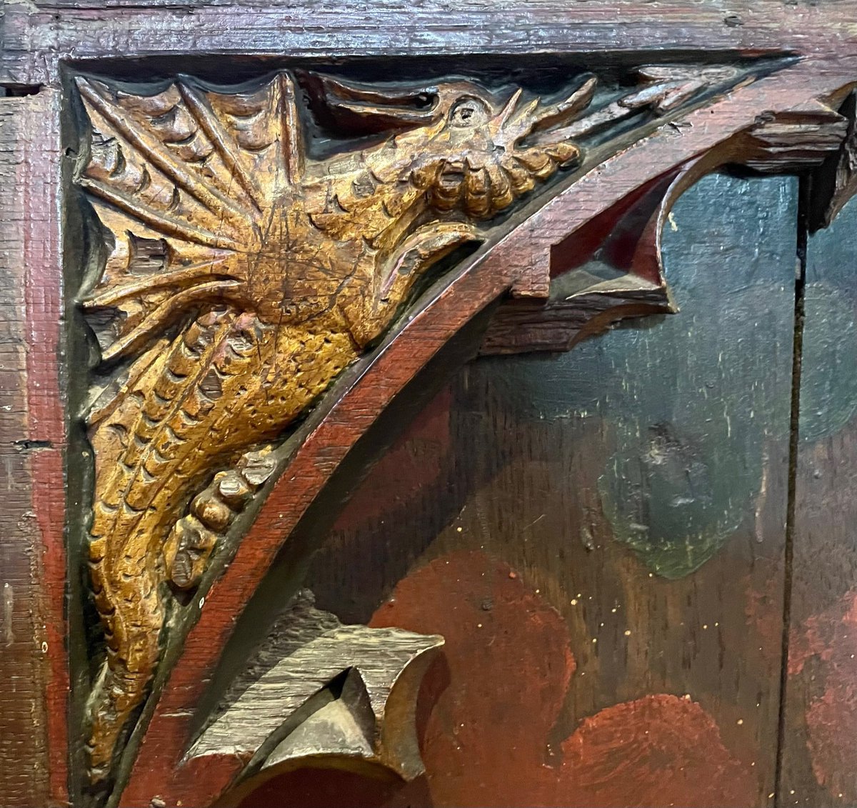 Kevin Wilbraham (@kpw1453) on Twitter photo Wonderful medieval dragon - detail from the 15th century chancel screen at Crowland Abbey in Lincolnshire. 📷 My own. #ScreenSaturday #Medieval #Lincolnshire Wonderful medieval dragon - detail from the 15th century chancel screen at Crowland Abbey in Lincolnshire. 📷 My own. #ScreenSaturday #Medieval #Lincolnshire