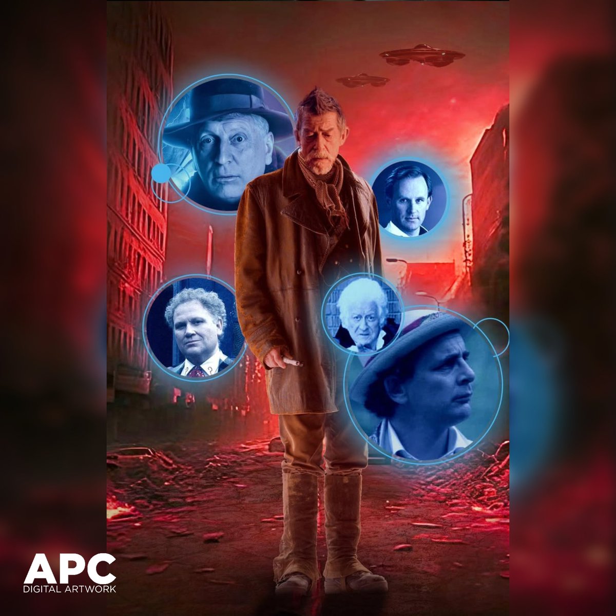 apcdigitalart's tweet photo. NEW ART! the war doctor returns to the dark dimension…

this is a remake of a poster I did a long while back, I think I’ve improved since then - I hope you agree!

thanks to @TBAGallery for photos
#doctorwho #bigfinish #doctorwhofanart #doctorwhofandom #drwhofandom #tardis #dwsr https://t.co/5wMNG3euc3