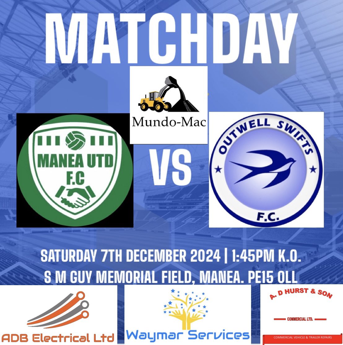 Today we travel to <a href="/ManeaUtd/">Manea Utd</a> in the Cambs Junior Cup. Kick off is 1:45pm