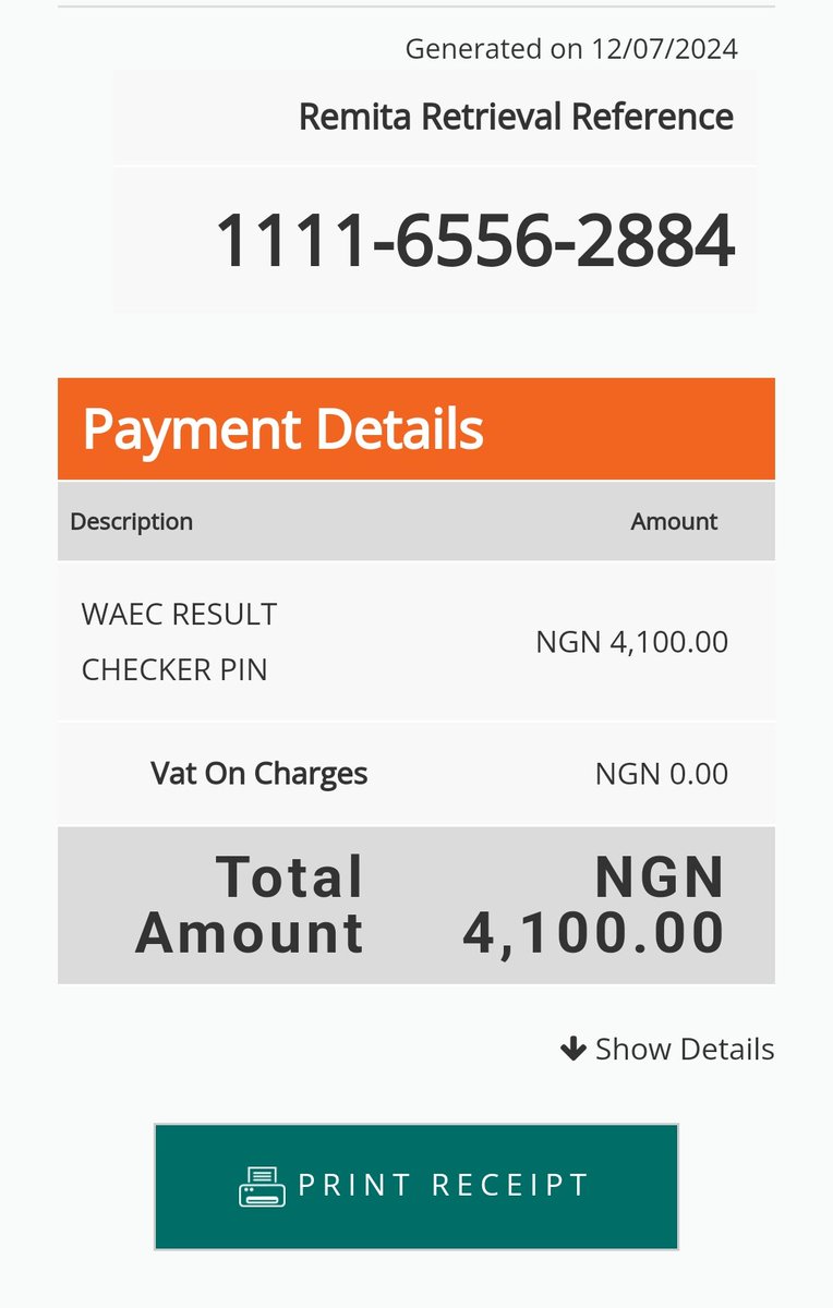 AOJohn4's tweet photo. @RemitaNET @DeRemi I made payment for the WAEC Result Checker PIN, I was debited but no PIN was delivered to my email address or phone number. https://t.co/657GiAzoRa