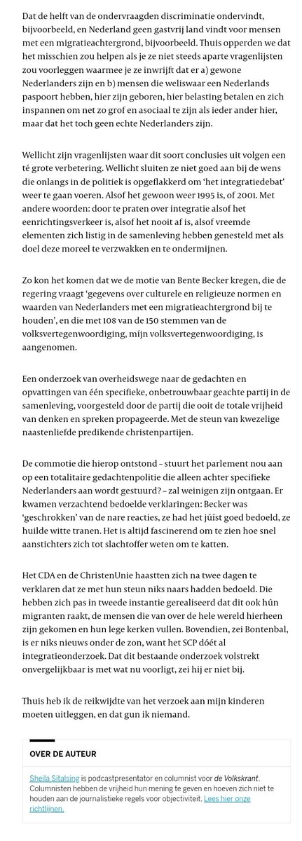 Ik deel de column van <a href="/sheilasitalsing/">sheila sitalsing</a> omdat ik denk dat iedereen deze vandaag moet kunnen lezen. 
Zo 🎯