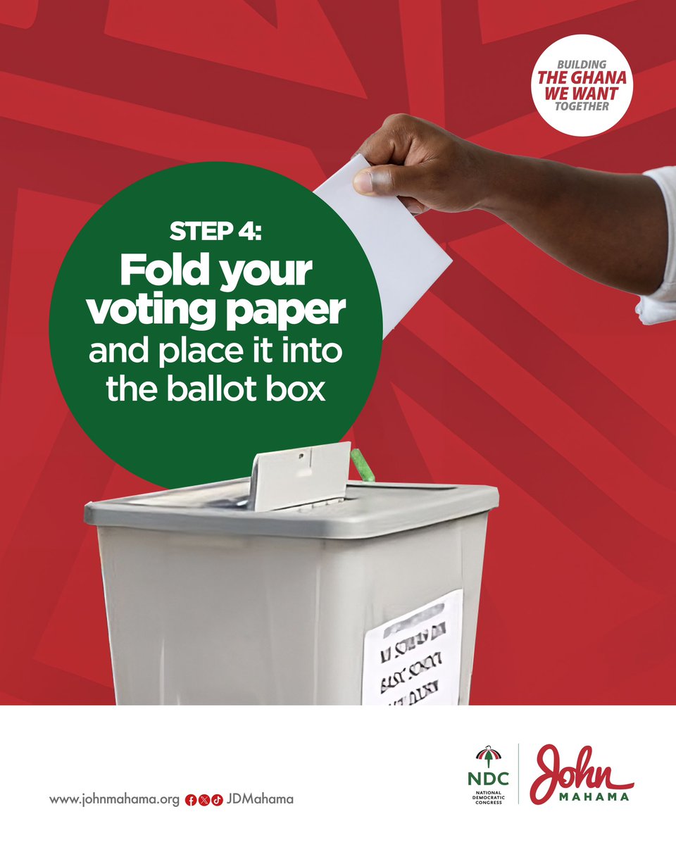 JDMahama's tweet photo. Follow these four simple steps to make your vote count for CHANGE.

#Mahama4Change2024 
#MahamaForPresident
#ResettingGhana https://t.co/ba11HURjnI