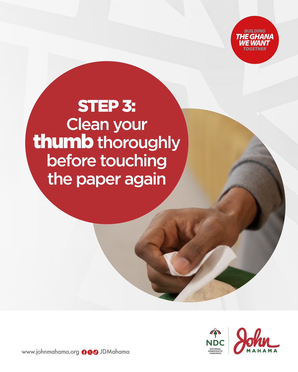 JDMahama's tweet photo. Follow these four simple steps to make your vote count for CHANGE.

#Mahama4Change2024 
#MahamaForPresident
#ResettingGhana https://t.co/ba11HURjnI