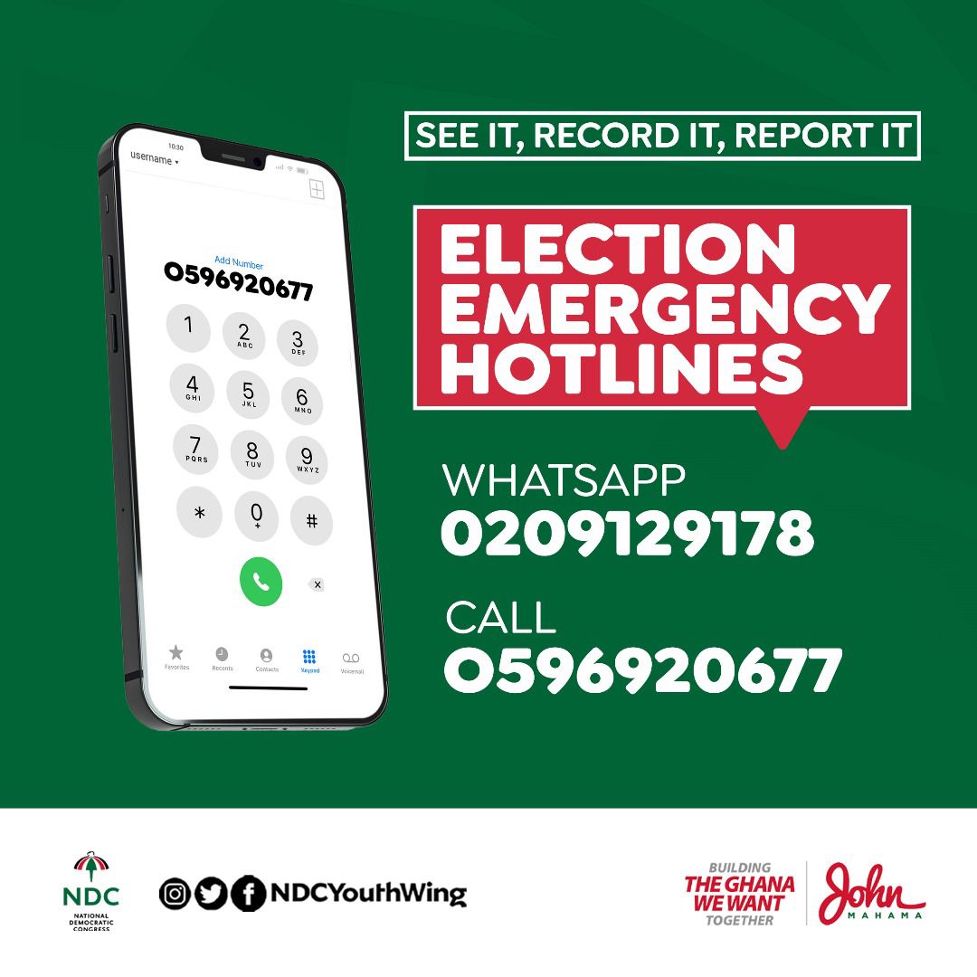 georgeoaddo's tweet photo. See, Record and Report! Let's be vigilant today and report all issues using the details below. Protect our victory! #ChangeIsHere https://t.co/zgHgsAw6kC