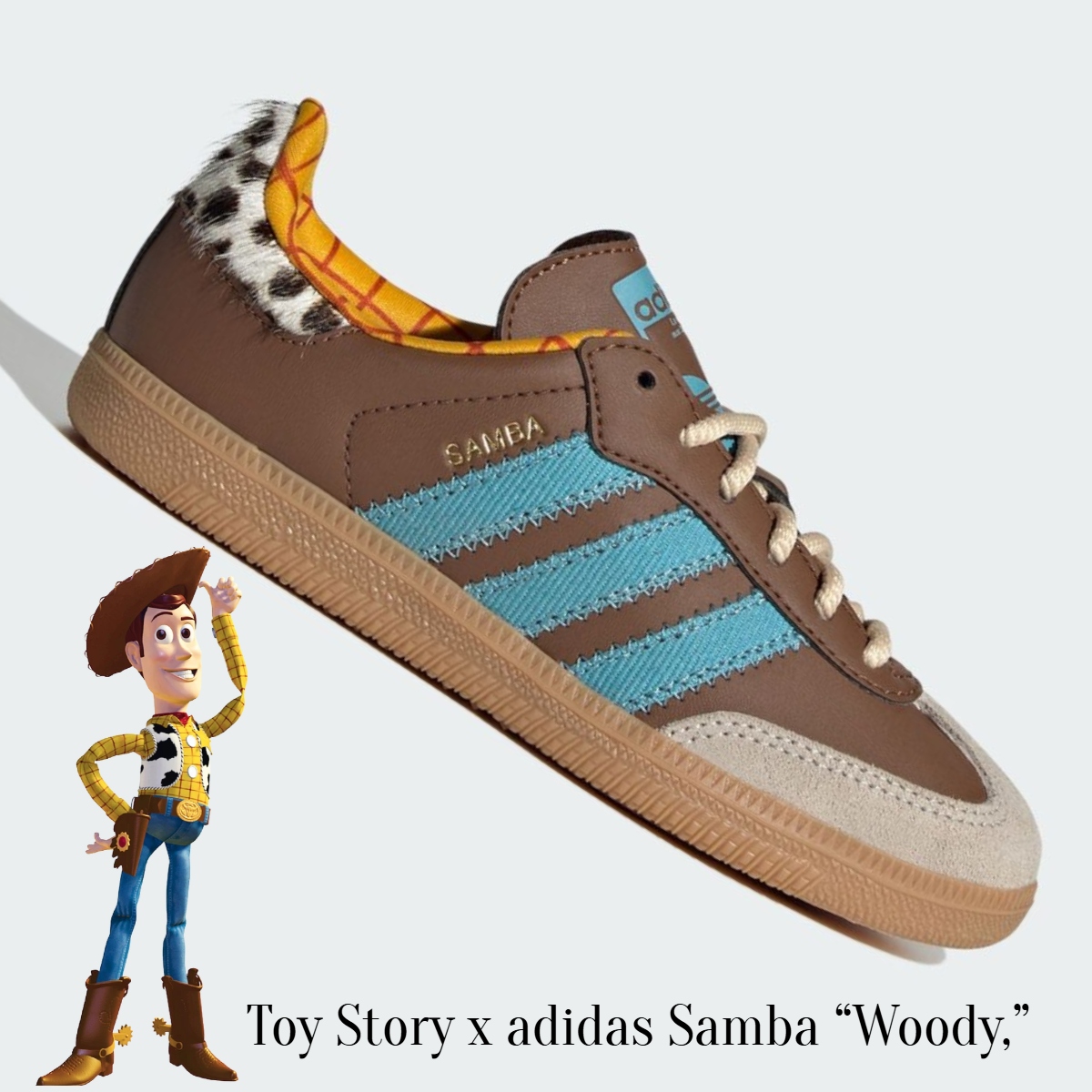 Toy Story x adidas Samba Woody, Expected release - Spring 2025.