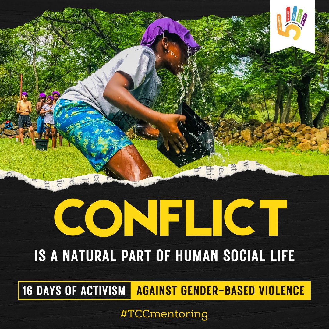 TheCharacterCo's tweet photo. Conflict doesn’t have to mean violence. Real men handle it with calm, respect, and inner strength. Boys learn self-discipline by seeing it in action. The Character Company mentors fatherless boys to choose peace over aggression. #TCCmentoring #16Days #AgainstGBV https://t.co/mTA266FElL