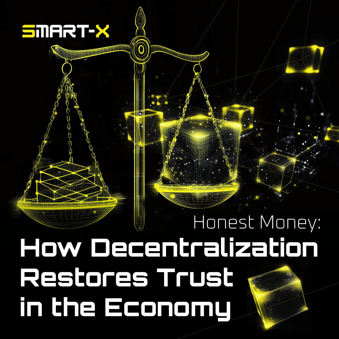 Smart_X_World's tweet photo. ⚡️Honest Money: ⚡️How Decentralization Restores Trust in the Economy
👀 In an era of distrust toward traditional financial institutions, decentralization emerges as a powerful tool for building a new economy – one that is honest, transparent, and accessible. https://t.co/UaVW6H4Nq0