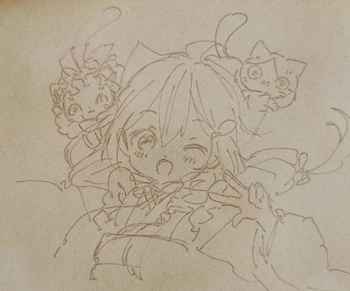 考える作業は手が落描きモード…ウミノクルシミ#こよみさん #マンガ県くまもと 
