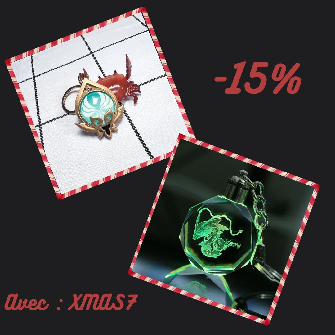 UnitGeeK's tweet photo. Le calendrier de l'avent UnitGeek n'est toujours pas fini ! Et pour ce septième jour, profitez de 15% de réduction et ce jusqu'à minuit sur les porte-clés avec le code promo : XMAS7 ! 🎄🎁
#boutique #unitgeek #gaming #adventcalendar https://t.co/o5hVHeKZGU