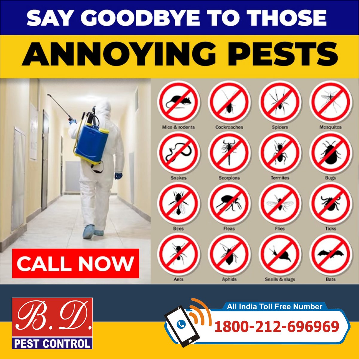 bdpcindia's tweet image. Hire Professional Pest Control Solutions to Prevent Infections &amp;amp; Diseases Caused by Harmful Insects
 Contact B. D. Pest Control, pestcontrol.bdpcindia.in
#Pest_Control #Home_Pest_Control #Pest_Control_Service #Commercial_Pest_Control #BD_Pest_Control #PestFreeHome