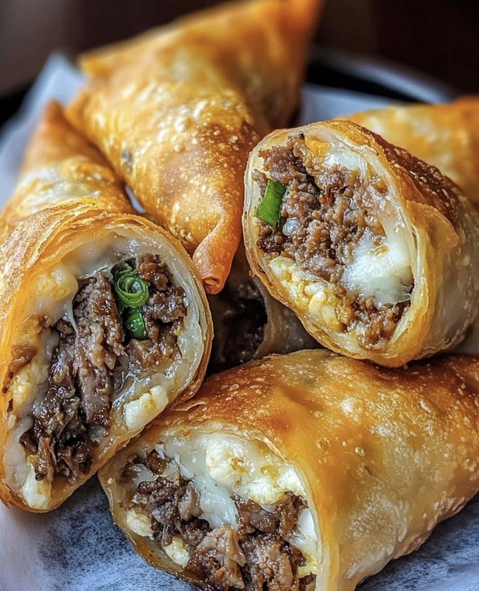 FoodPleaser's tweet photo. Philly Cheesesteak Egg Rolls https://t.co/FGniG0Z9sc