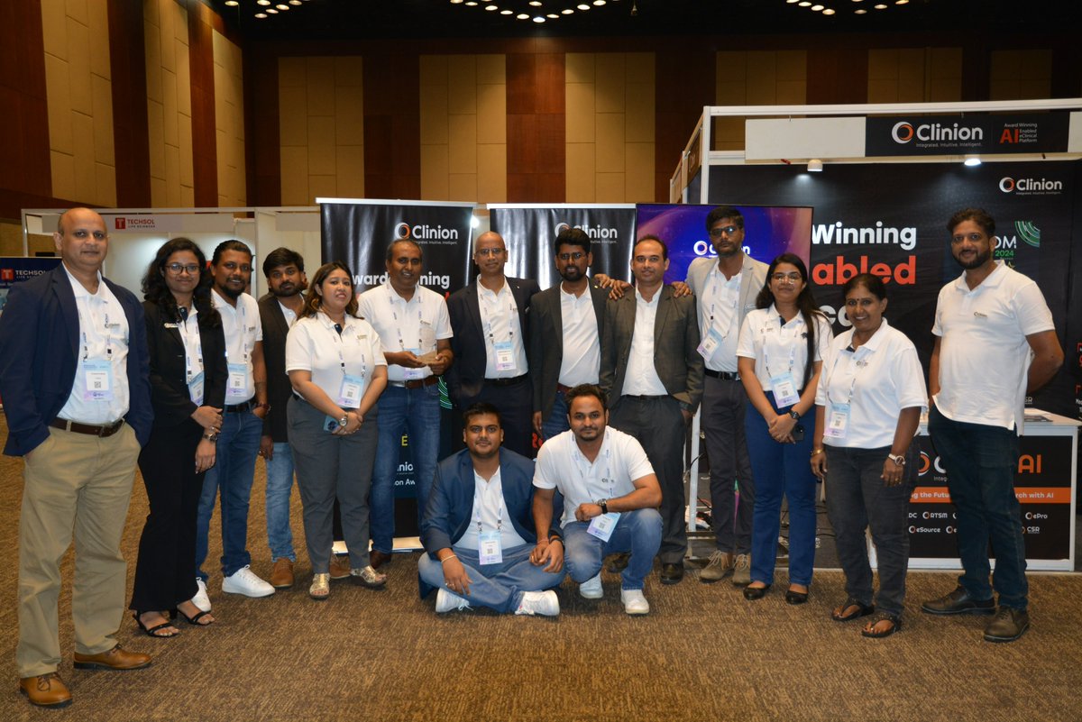 clinion's tweet photo. #Clinion won the 𝐒𝐂𝐃𝐌 𝟐𝟎𝟐𝟒 𝐈𝐧𝐧𝐨𝐯𝐚𝐭𝐢𝐨𝐧 𝐀𝐰𝐚𝐫𝐝 𝐟𝐨𝐫 𝐄𝐱𝐜𝐞𝐥𝐥𝐞𝐧𝐜𝐞 𝐢𝐧 𝐂𝐥𝐢𝐧𝐢𝐜𝐚𝐥 𝐃𝐚𝐭𝐚 𝐒𝐜𝐢𝐞𝐧𝐜𝐞, first presented in Boston and now celebrated at #SCDMIndia, recognizing our strides in #AI-driven technology transforming clinical trials. https://t.co/0JPh6EEi7o