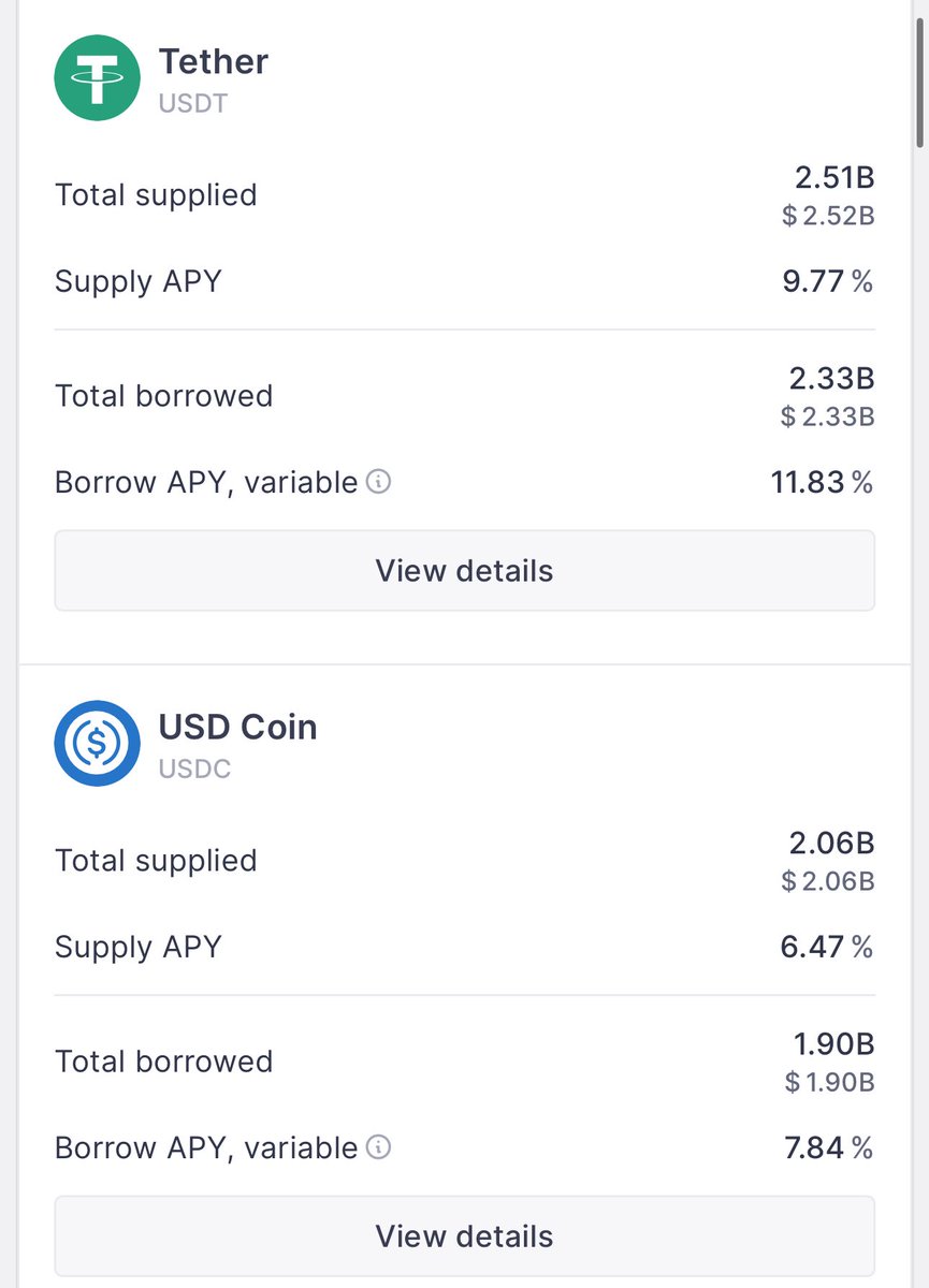 MacroMate8's tweet image. here’s how Aavethena works:

- Aave increases sUSDSe caps
- sUSDe holders borrow stables to the max to max return
- Stables borrow rate spikes to 100%
- New users lend stables 
- Borrow rate comes down
- REPEAT

This is the biggest black hole of capital in DeFi

2 BILLION NEXT