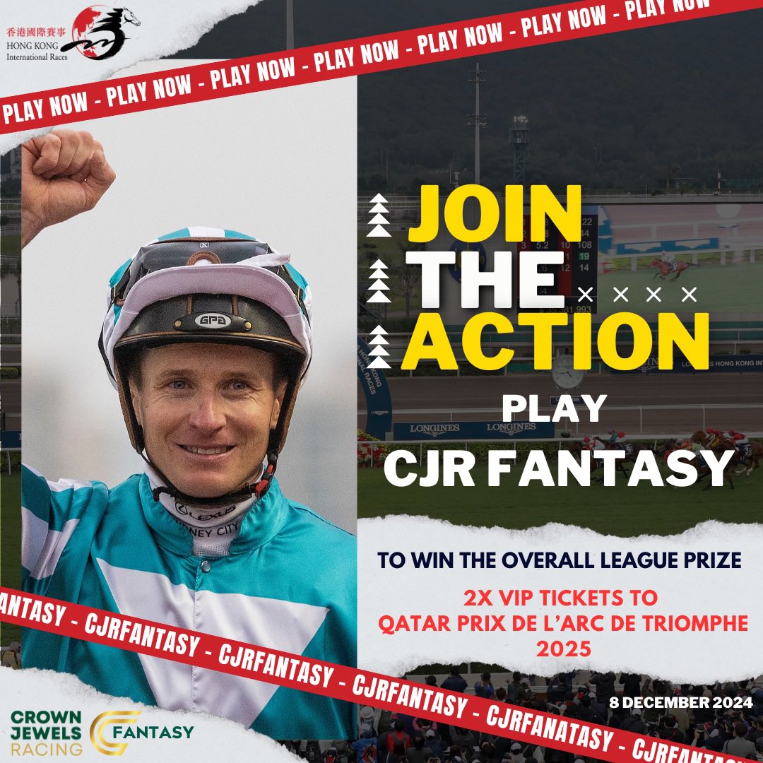 PLAY NOW‼️🐎📲

🔗 Link In Bio

🏆: The Hong Kong Cup
🗓️: Sunday 8th December 
📍: Sha Tin

<a href="/HongKong_Racing/">Hong Kong Racing</a> #hongkong #hkir #cjrfantasy #thoroughbred #horseracing