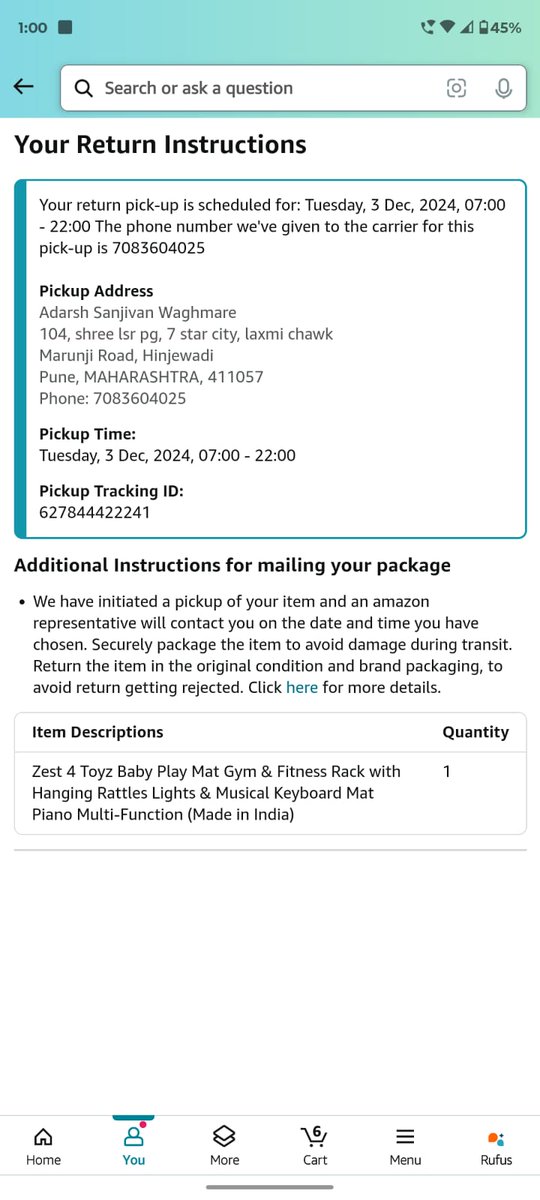 Prasadaswar1's tweet photo. Hey @amazonIN &amp; @add_axio,
I’m facing a terrible experience with your services. Here's my issue:

I ordered "Zest 4 Toyz Baby Play Mat Gym &amp; Fitness Rack..." on Amazon using Axio Pay Later. I didn't like the product and initiated a return. It’s been 2-3 months, and no delivery https://t.co/x8g6GgfTfB