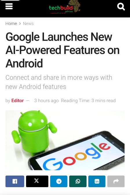 gradezoous's tweet photo. Did you know that #Google has launched new AI-powered features for #Android? From smart replies to predictive actions, this update will make your phone smarter and more efficient. Don't miss out on these game-changing enhancements! #AI #technology https://t.co/uleWcMi81v