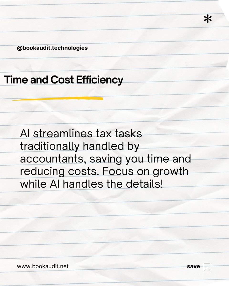 bookaudit's tweet photo. 📊 How AI Transforms Tax Filing 📊

AI simplifies taxes: fewer errors, faster filing, better compliance, and smarter tax-saving strategies. Make filing effortless and efficient!

#AIFiling #TaxCompliance #ProactivePlanning #SaveTime #AIForBusiness https://t.co/IA0dZxMJwf