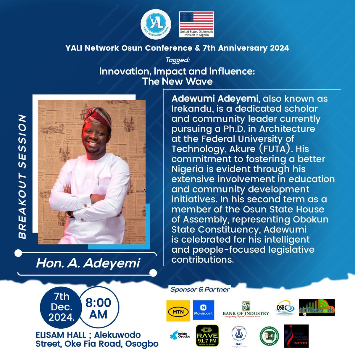 Themanirekandu's tweet photo. Today, I will be live at YALI Osun Conference speaking on the topic; Breakout session
"Youths in Politics! Becoming Advocates of Democracy and Civic Engagement "
Good Morning.
#TheManIrekandu
#Yaliosun https://t.co/Biiet0Qxal