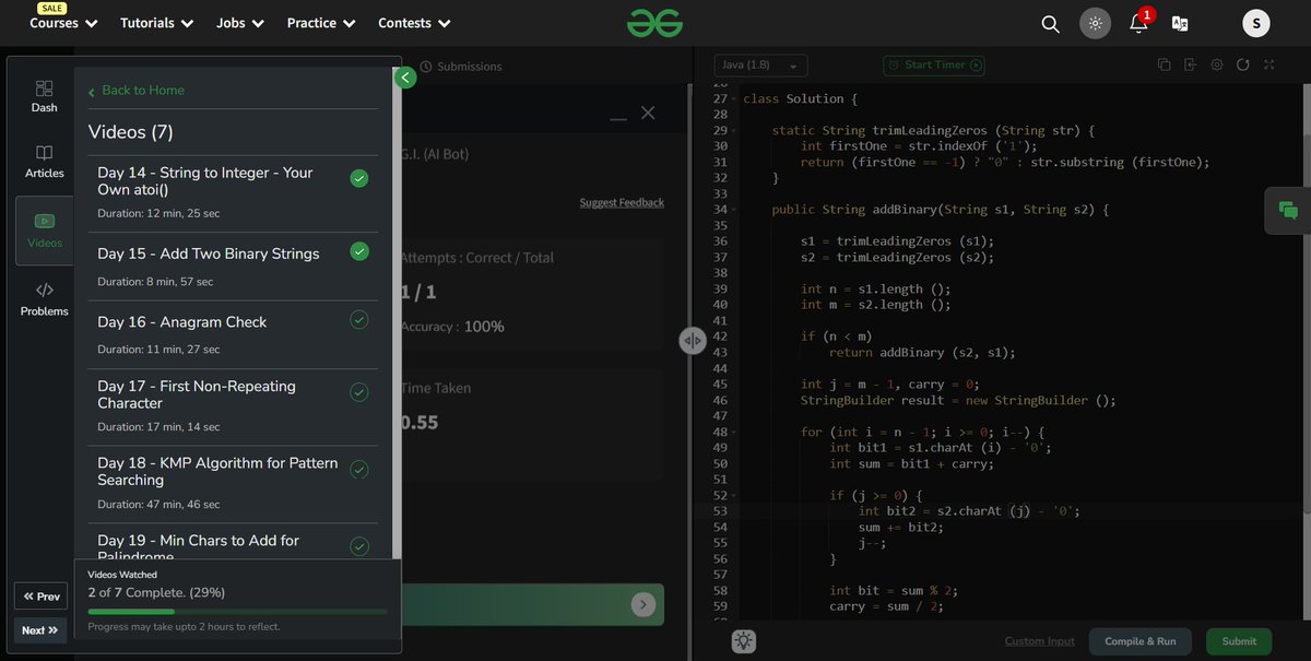 Sheel_Patel_'s tweet image. 🚀 Day 15/160 : @geeksforgeeks Challenge 🚀

Solved &quot;Add Two Binary Strings&quot; today. 🧩✨ Implemented binary addition with carry management. Key insights: bit manipulation and robust problem-solving. 💡🛠️

#GeeksForGeeks #CodingChallenge #BinaryStrings #gfg160 #geekstreak2024