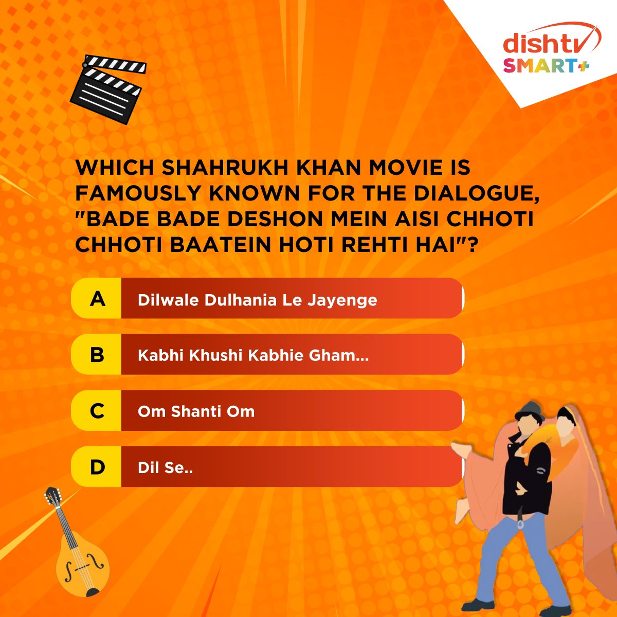 DishTV_India's tweet photo. Bade bade deshon mein... you already completed it in your head, didn’t you? 😉🎥
If you’re a true SRK fan, you know the movie! Drop the name in the comments and let’s see who gets it right!
#DishTV #DishTVSmart+ #TV #OTT #2GoodTobeTrue #KingKhan #ShahrukhKhan #Quiz https://t.co/iD1cPfdDgL