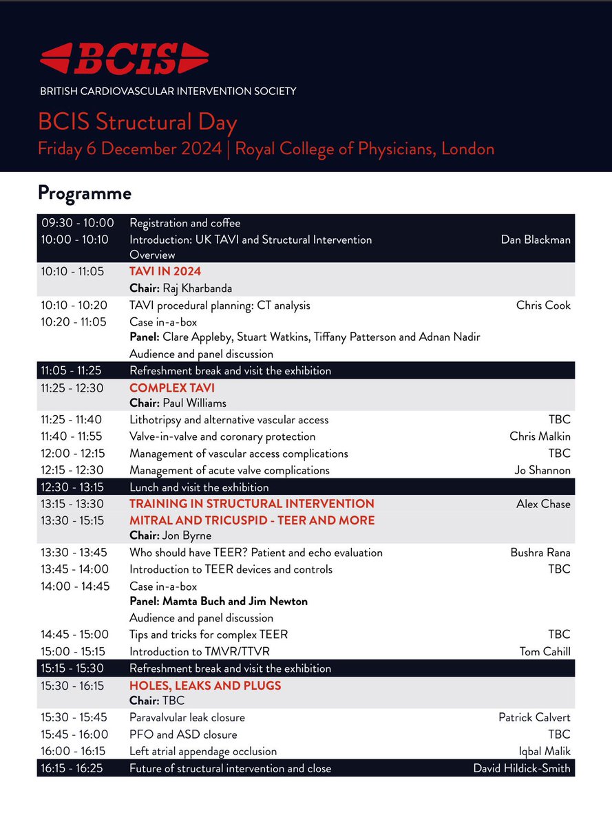 Thoroughly enjoyed yesterday’s agenda at <a href="/BCIS_uk/">BCIS</a> structural day in London. Fantastic to see LAAO included in the discussion once again!