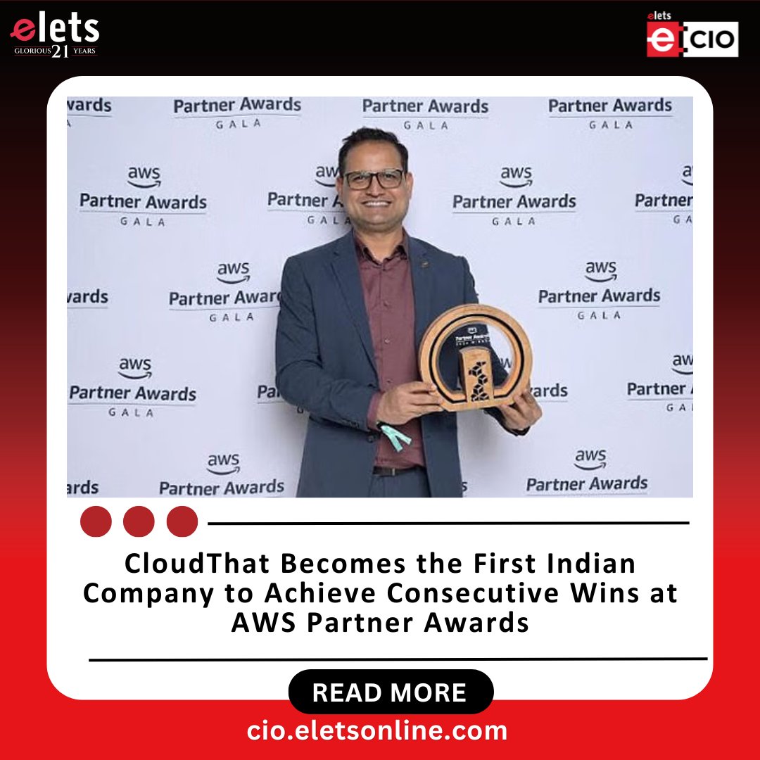 EletsCIO's tweet image. @cloudthat  has achieved a milestone as the 2024 AWS Training Partner of the Year (APJ), marking its second consecutive win.

Read More :- lnkd.in/giUNHPnY

#CloudThat #AWSTrainingPartner #EletsCIO