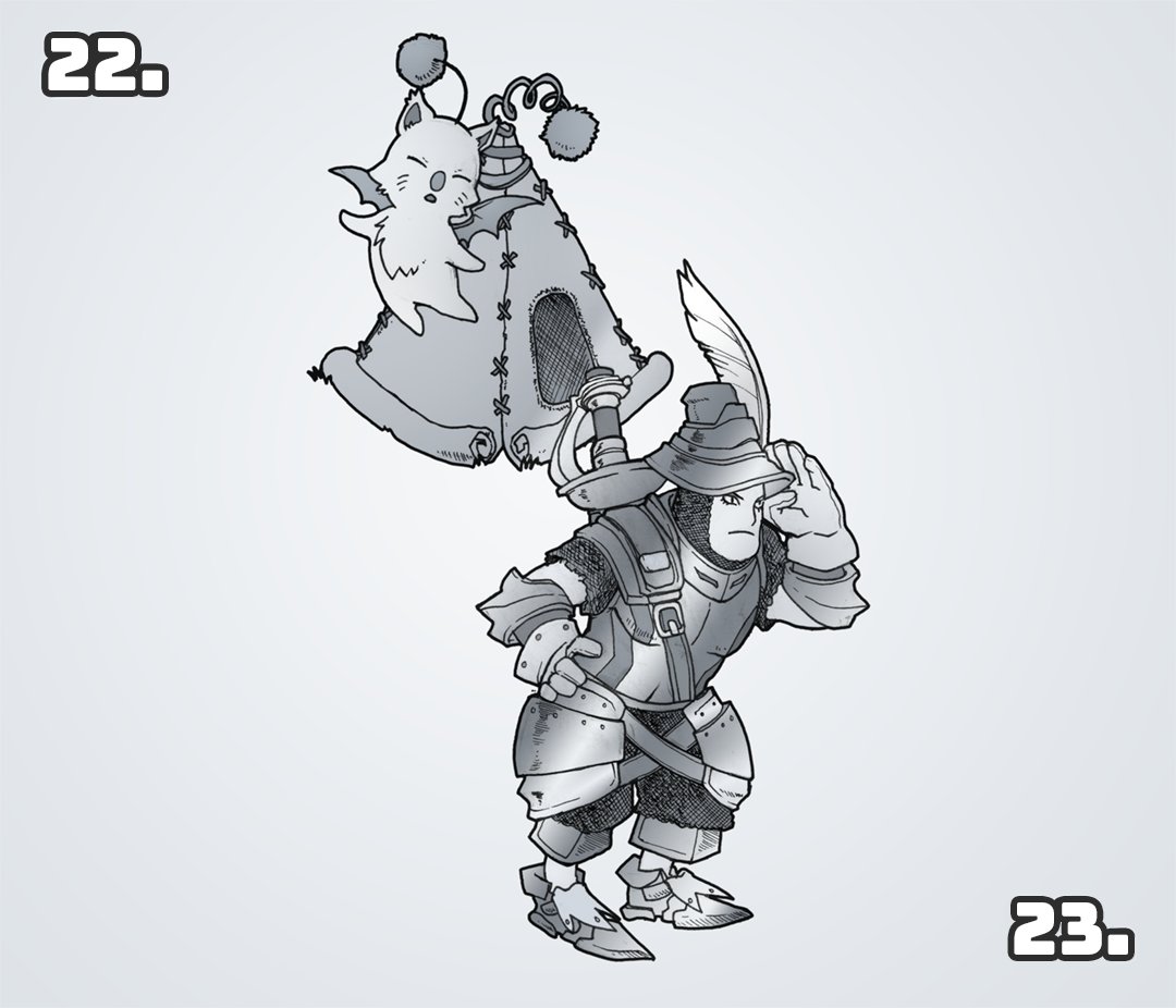 rettomus's tweet photo. Inktober 2024 Part VI  

21. Rhinoceros [The Knight &amp; Old Stag - Hollow Knight]
22. Camp [Moguo - Final Fantasy IX]
23. Rust [Steiner - Final Fantasy IX]
24. Expedition [Plague Doctor - Darkest Dungeon]
25. Scarecrow [Kakashi - NARUTO]

#inktober2024 #Inktober https://t.co/7skzTOlFOI