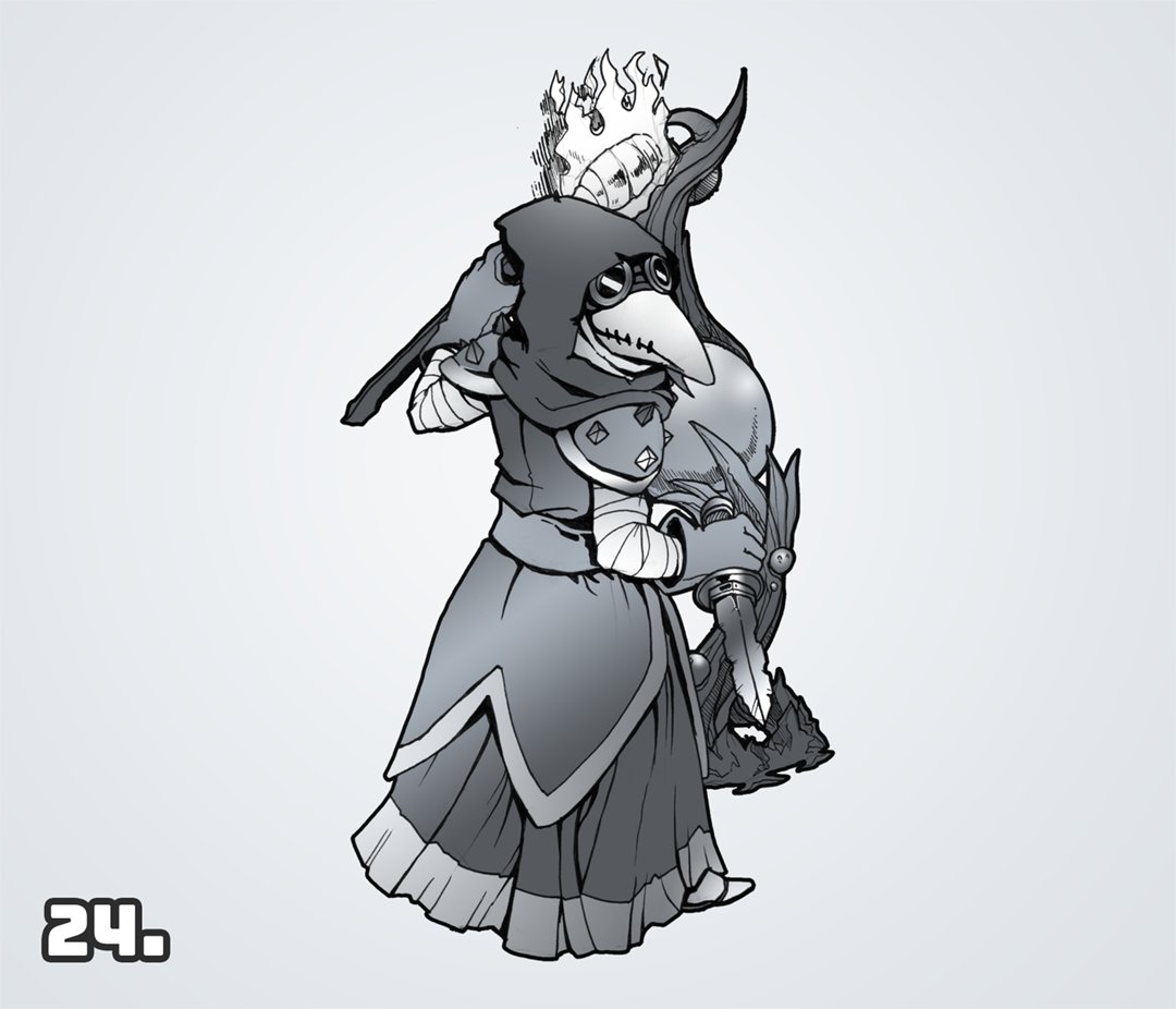 rettomus's tweet photo. Inktober 2024 Part VI  

21. Rhinoceros [The Knight &amp; Old Stag - Hollow Knight]
22. Camp [Moguo - Final Fantasy IX]
23. Rust [Steiner - Final Fantasy IX]
24. Expedition [Plague Doctor - Darkest Dungeon]
25. Scarecrow [Kakashi - NARUTO]

#inktober2024 #Inktober https://t.co/7skzTOlFOI