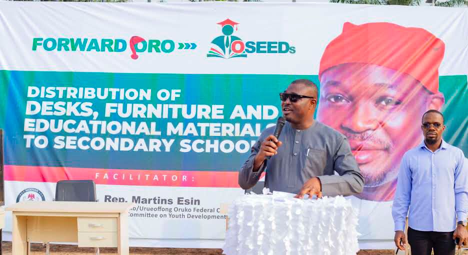 Repmartinsesin's tweet photo. Yesterday, we distributed desks, office furniture, and other educational materials to secondary schools across our beloved federal constituency.  

Beneficiary schools, including Mainland Technical College, Oron; Uda Community Secondary School, Mbo; Community Secondary School, https://t.co/wVfmQI2Ng6