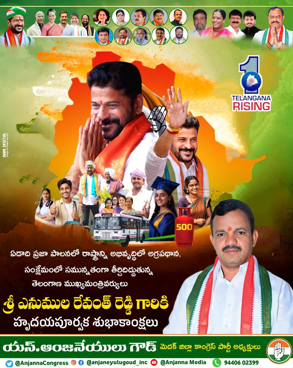 AnjannaCongress's tweet image. ఏడాది ప్రజా పాలనలో రాష్ట్రాన్ని సంక్షేమంలో సమున్నతంగా తీర్చిదిద్దుతున్న తెలంగాణ ముఖ్యమంత్రివర్యులు శ్రీ @revanth_anumula గారికి హృదయపూర్వక శుభాకాంక్షలు.

#oathcermony #oneyearcompleted #TelanganaRising #RevanthReddy #PrajaPalana #TelanganaPrajaPrabhutwam #cmrevanthreddy