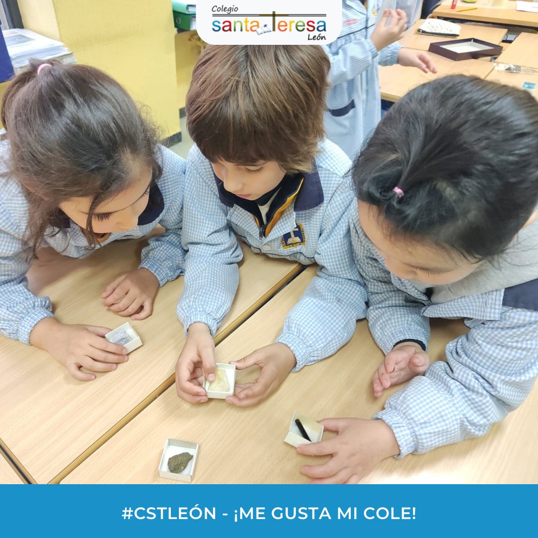 STeresaLeon's tweet photo. Los alumnos de 2º de Educación Primaria descubren los minerales desde el área de Ciencias Sociales. #CSTLeón #RedCentrosIT https://t.co/z4Pw7AF6EX