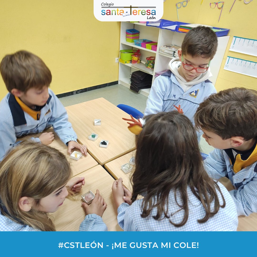 STeresaLeon's tweet photo. Los alumnos de 2º de Educación Primaria descubren los minerales desde el área de Ciencias Sociales. #CSTLeón #RedCentrosIT https://t.co/z4Pw7AF6EX
