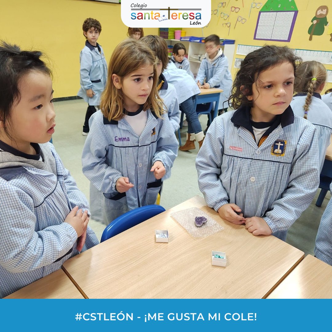 STeresaLeon's tweet photo. Los alumnos de 2º de Educación Primaria descubren los minerales desde el área de Ciencias Sociales. #CSTLeón #RedCentrosIT https://t.co/z4Pw7AF6EX