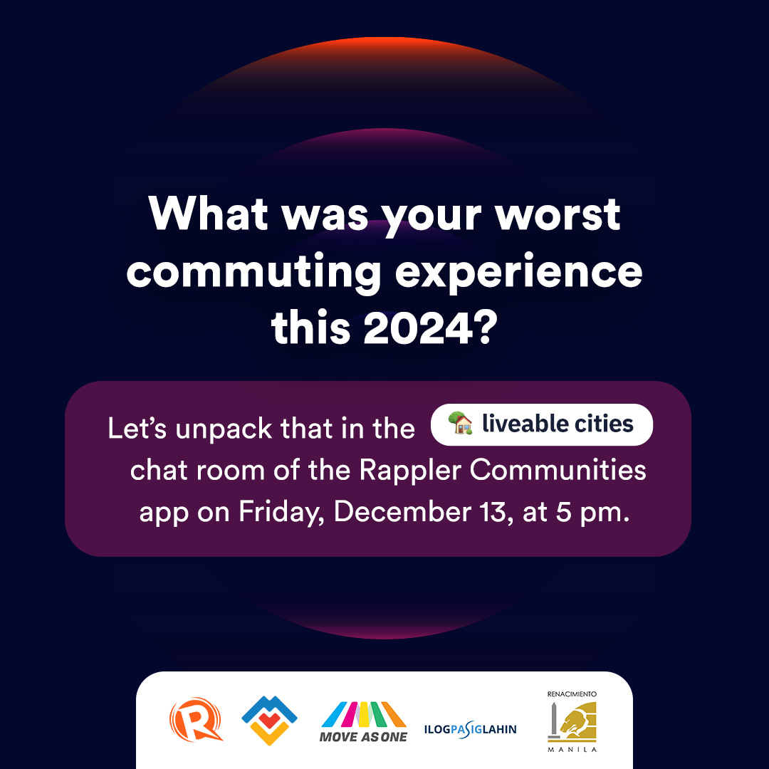 Life moves fast, but Manila travel time is still slow 🥲

From long, long lines to accident-prone spaces, commuters in Metro Manila definitely don’t have it easy.

What could be done to help ease the woe of Filipino commuters? Are there better modes of transportation? Chat with
