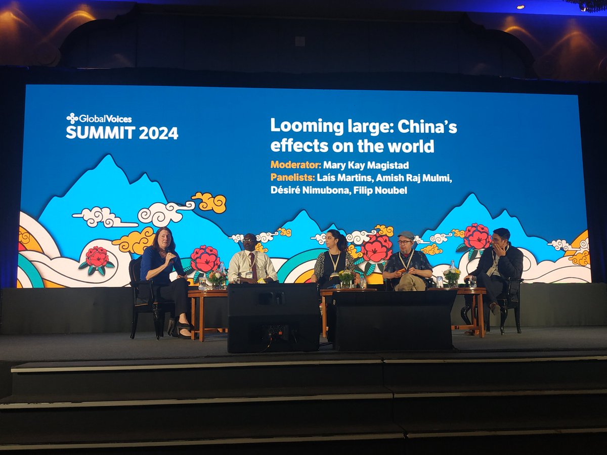 Soothe888's tweet photo. #GVSummit2024 - "Looming large: #China's #effects on the #world".

With the longtime knowledge of @MaryKayMagistad and @nasredinhoja plus other views from Burundi, Brazil and Nepal. https://t.co/3OEmKiE6sB