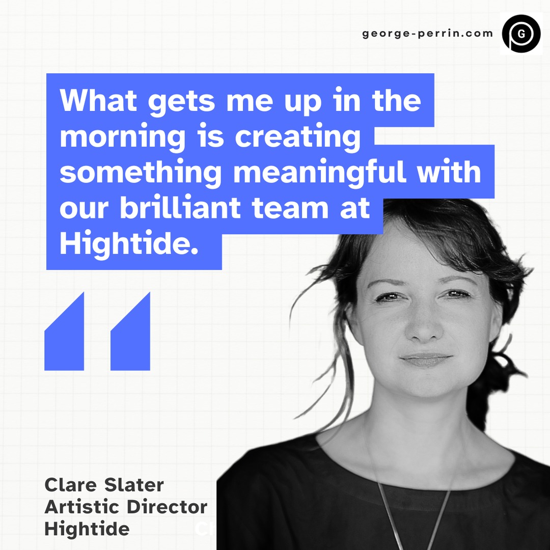 “What keeps me up at night? 

Lack of money—it's a constant concern.

And what gets me up in the morning? 

Our brilliant staff team at HighTide. 

I’m excited to work alongside them and create something meaningful together.”

#theatre #leadership #coaching