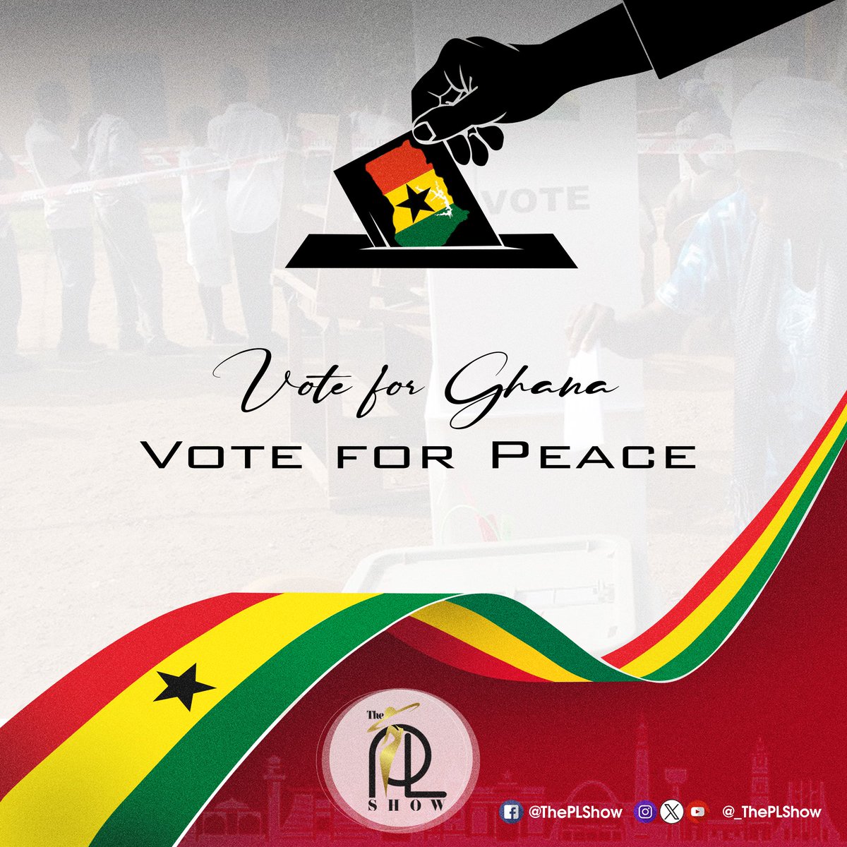 _ThePLShow's tweet photo. As we head to the polls, let's remember to keep Ghana first. 🇬🇭 #Election2024 #GhanaFirst #ThePLShow #GhanaPolls2024 #Election2024 #GhanaDecides2024 https://t.co/rmdLdsxkoF