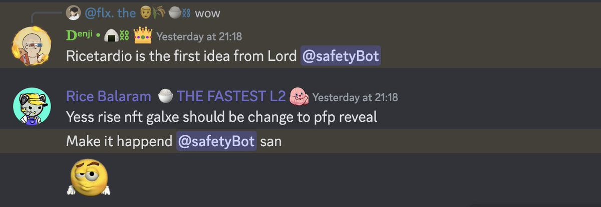degenRobot's tweet photo. tempted to launch community NFT project (not officially affiliated w 🍚⛓️)

could mix in some AI mechanics & gamify how AI evolves over time w on chain mechs

potentially launch on @scatter_art + add in some on chain logic combined with code operating @0xricebowl 

(could even do some bera style rebasing)