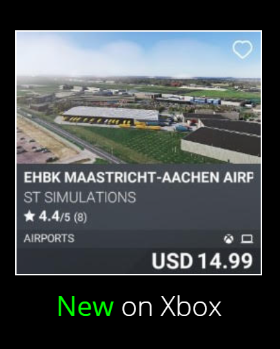 stsimulations's tweet photo. 📢The EHBK Maastricht-Aachen Airport add-on for Xbox has been released on the Marketplace. 
It is compatible with MSFS2024. https://t.co/woc1AOkW59