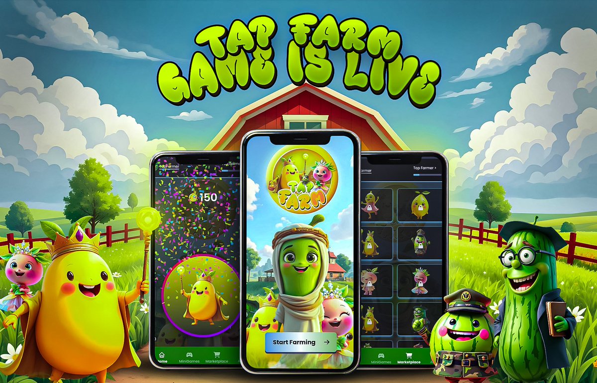🎉 The Wait is Over—Tapfarm Game is LIVE! 🌾

Get ready to tap, harvest, and earn! Our game is officially live, and your farming adventure starts now. 🌱💰

🚜 Start playing here: t.me/Tapfarm_Bot

Don’t miss out on the fun and rewards—join the action today! 🎮✨

#Tapfarm